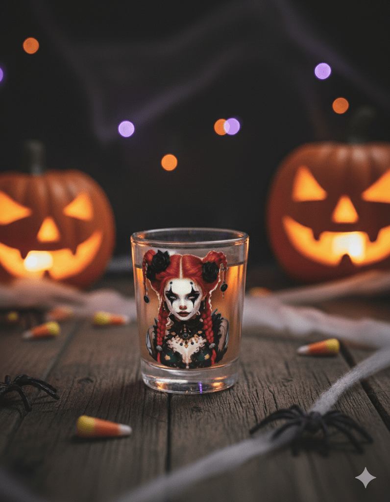 A bottle of rum with a selection of shot glasses around it