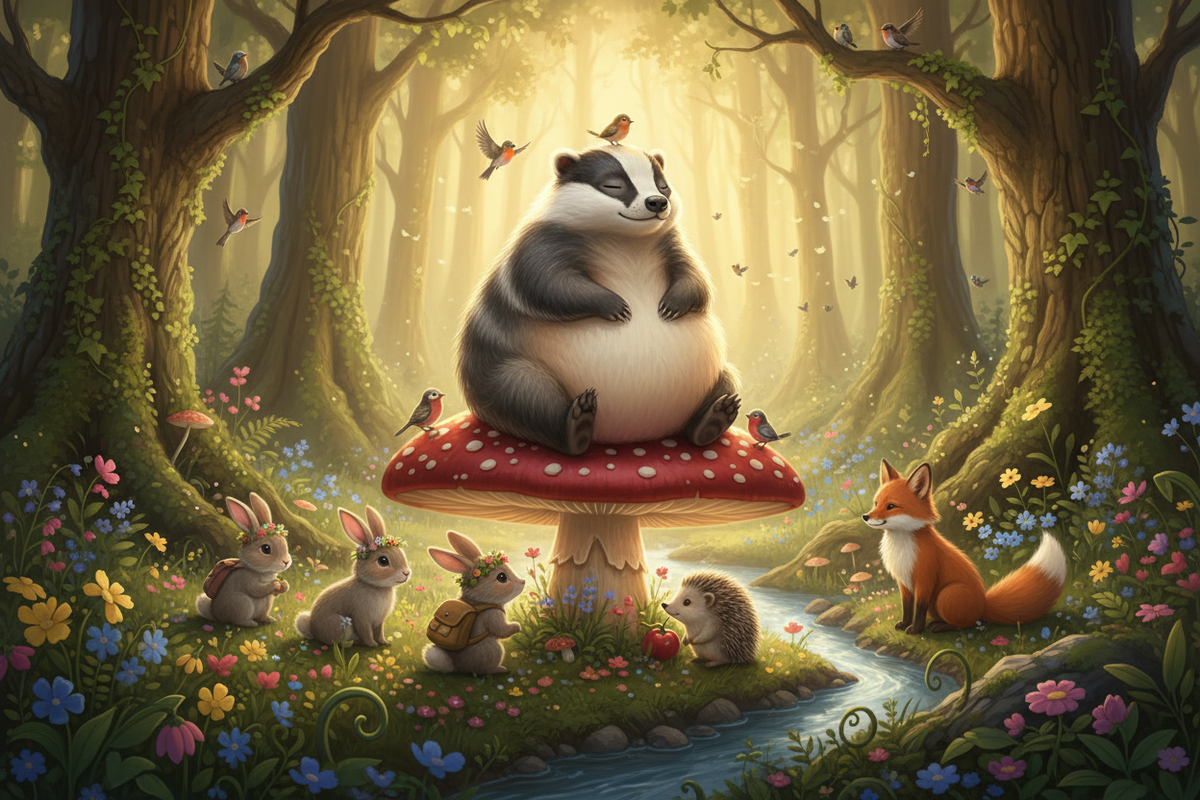 Cottagecore Badger Banner