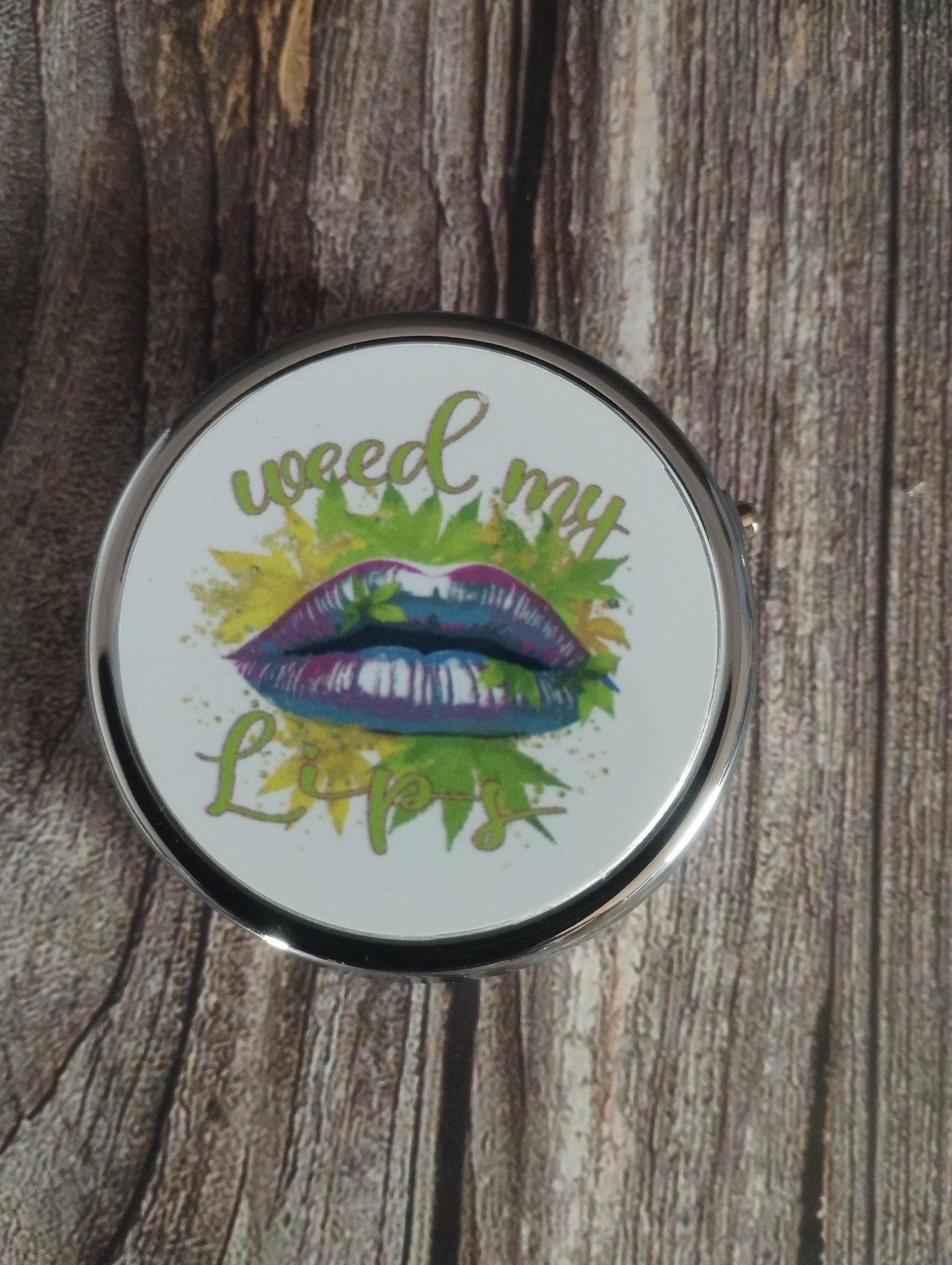 Silver Pill Tin with Dividers