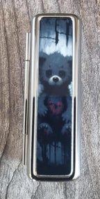 Gothic Teddy Bear Lipstick Case with Mirror