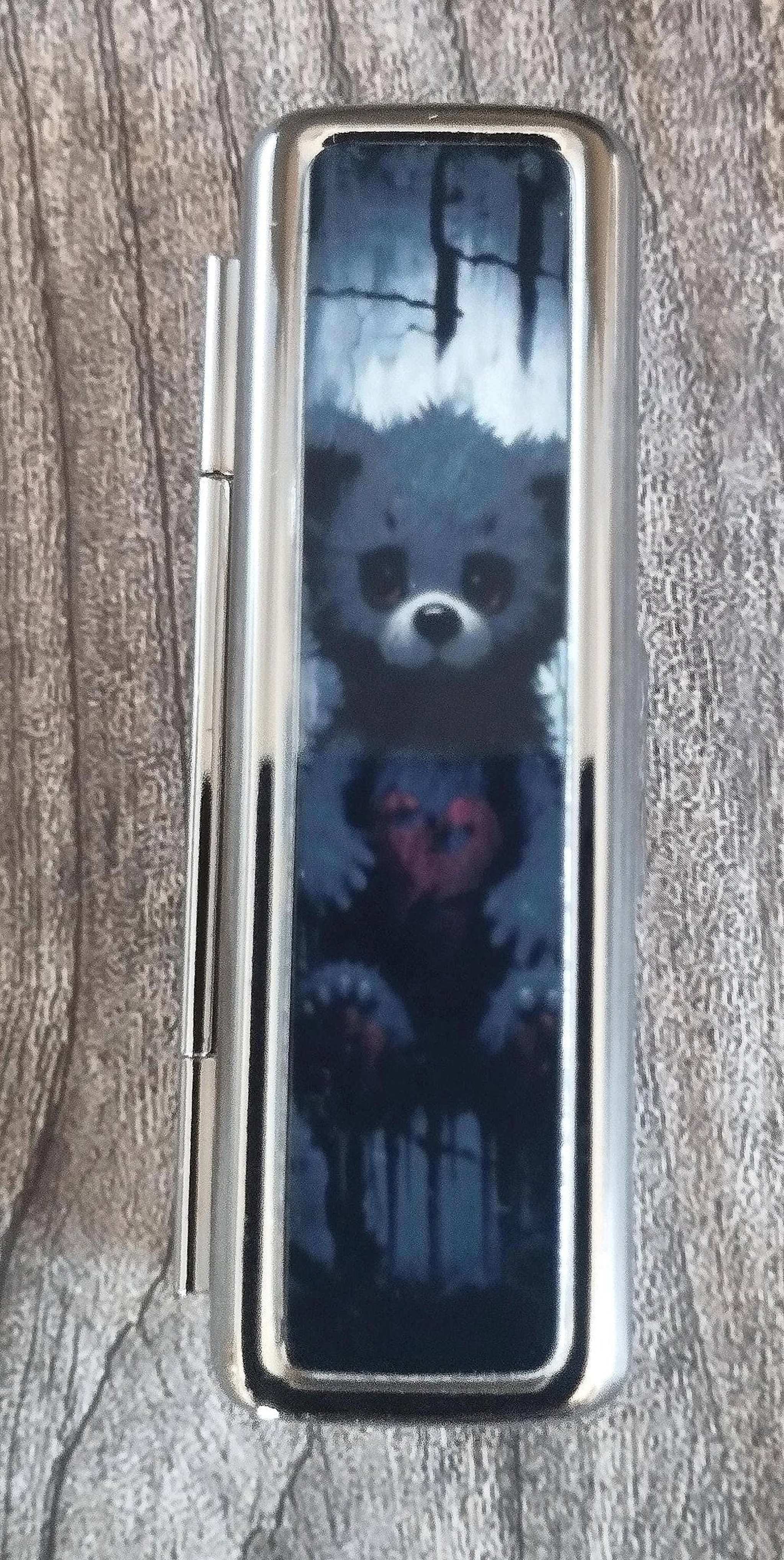 Gothic Teddy Bear Lipstick Case with Mirror