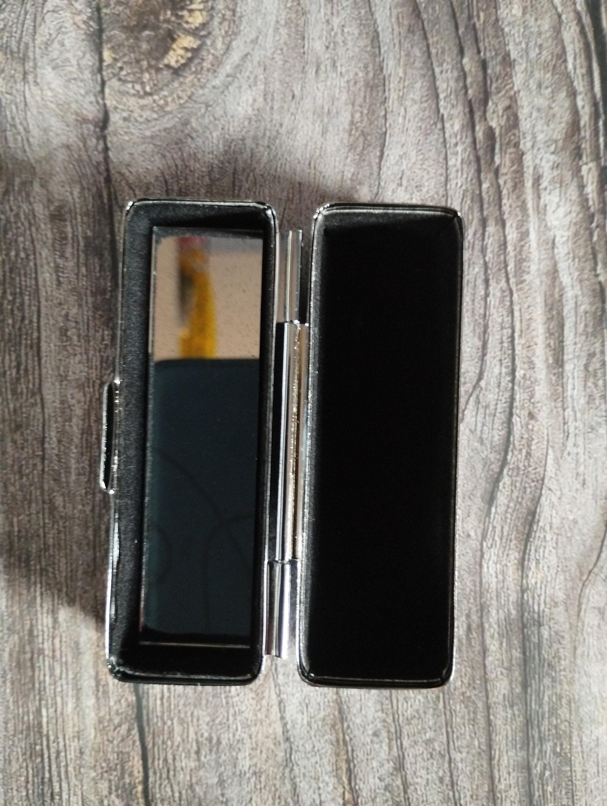 Gothic Skull Lipstick Case: Metal Lipstick Tin with Mirror