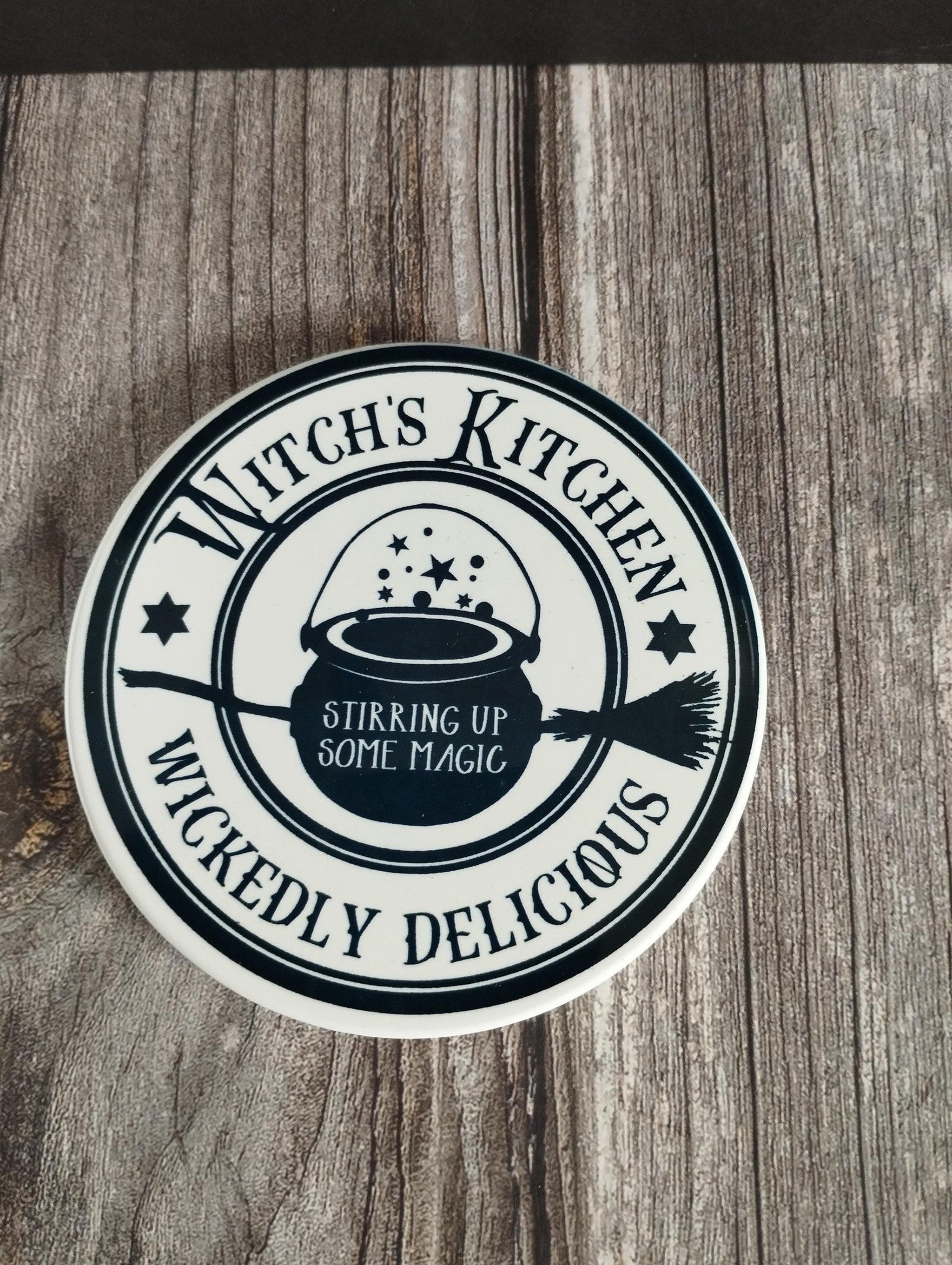 Witch Ceramic Coaster: Magical Kitchen Decor