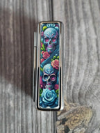 Gothic Skull Lipstick Case: Metal Lipstick Tin with Mirror