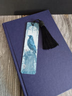 Raven Bookmark - Gothic Metal Bookmark with Black Tassel