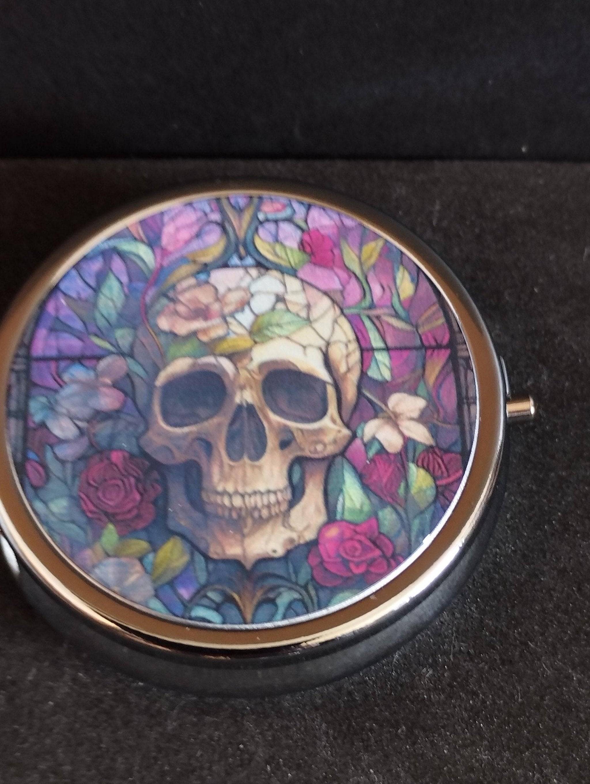 Pill tin, Skull Tin, Pill Box, Gothic Pill tin