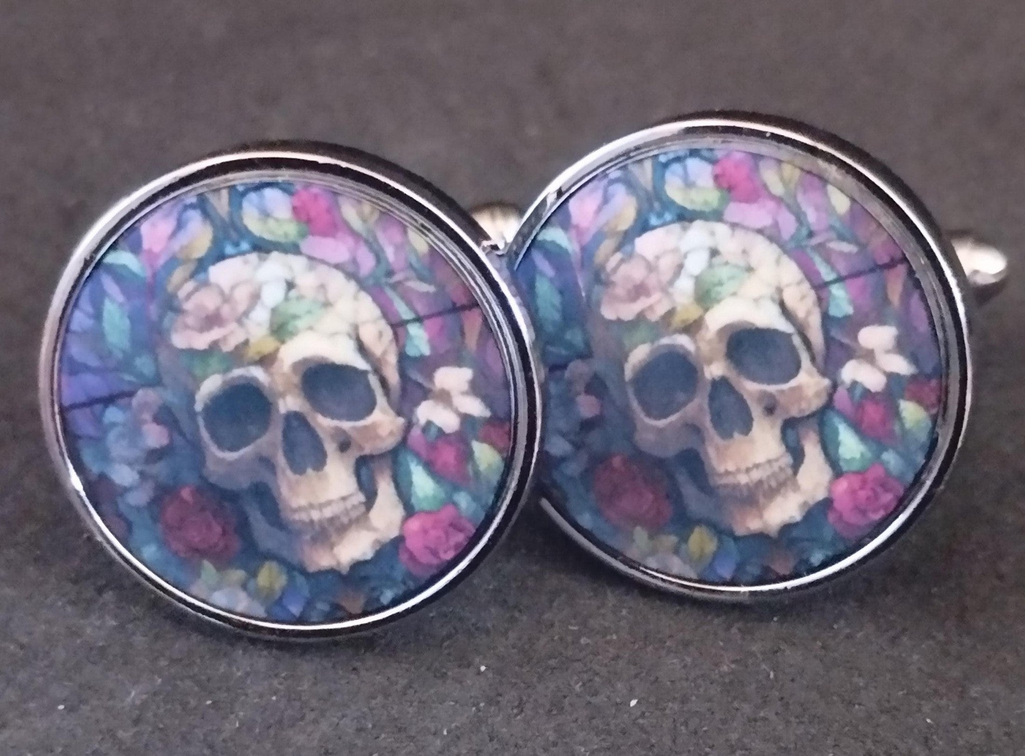 Gothic Skull Cufflinks, Gift for Goth