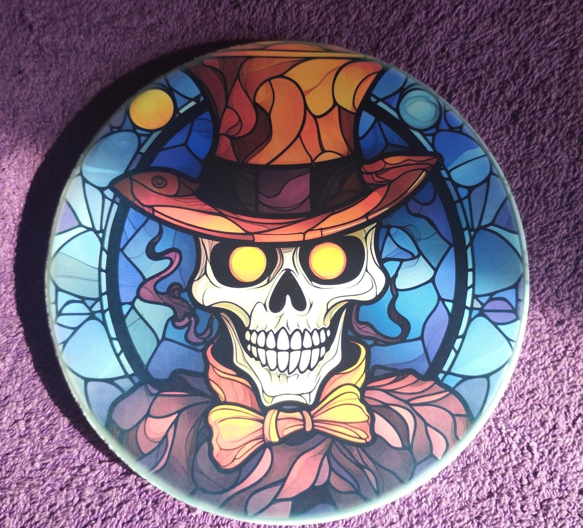Creepy Skeleton Ceramic Coaster: Horror Drinkware