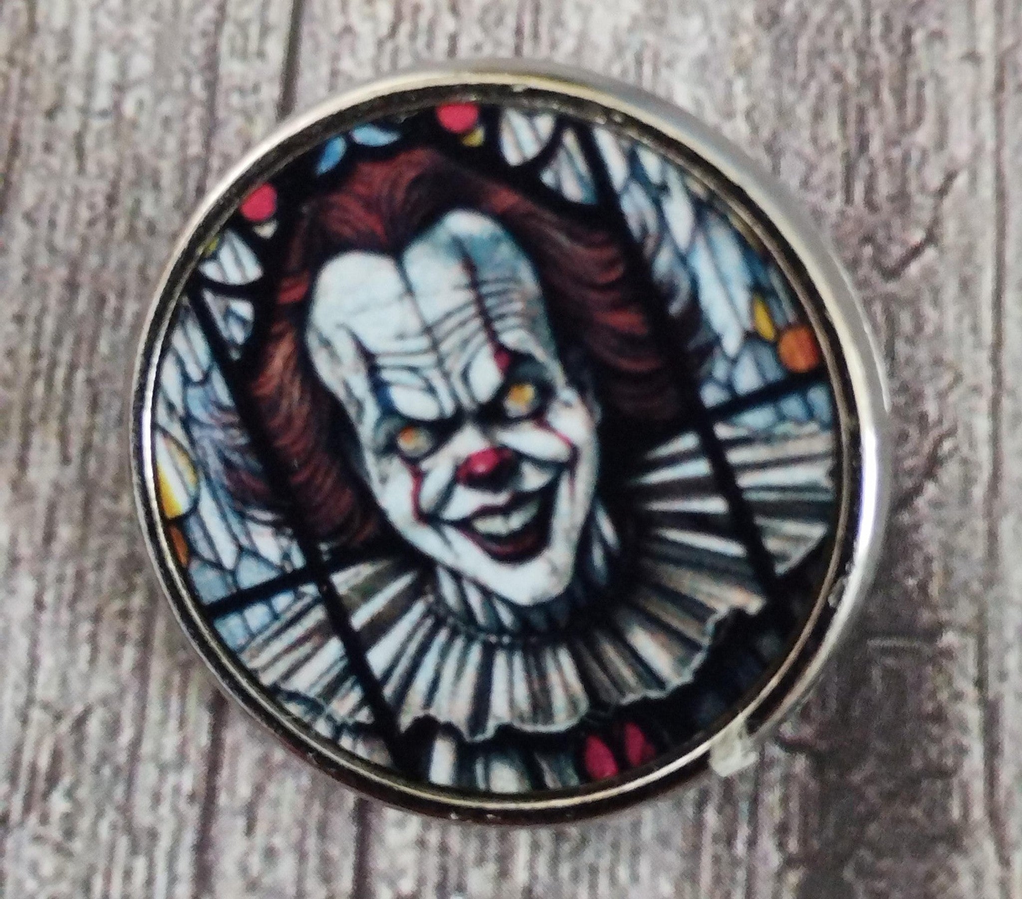 Clown Lapel Pin Badge: Horror Metal Brooch