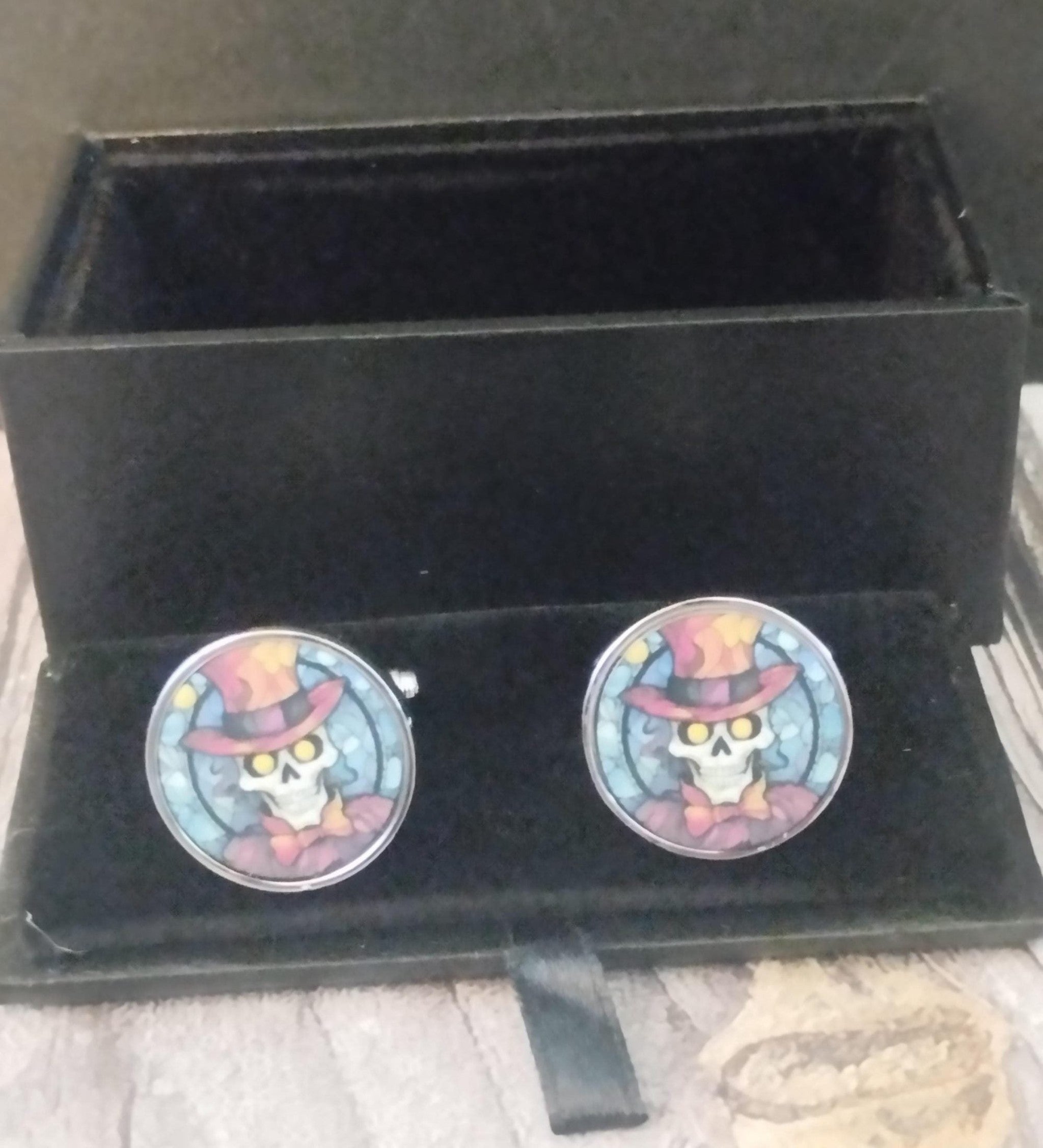 Gothic Skull Cufflinks, Gift for Goth