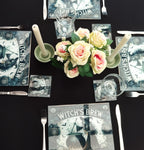Gothic Dinner Set,  4 Skull table mats and  4 glass coaster set, Dinner Set,