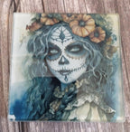 Day of the Dead Glass Coaster, Halloween Coaster, Horror Coaster, Skull Coaster