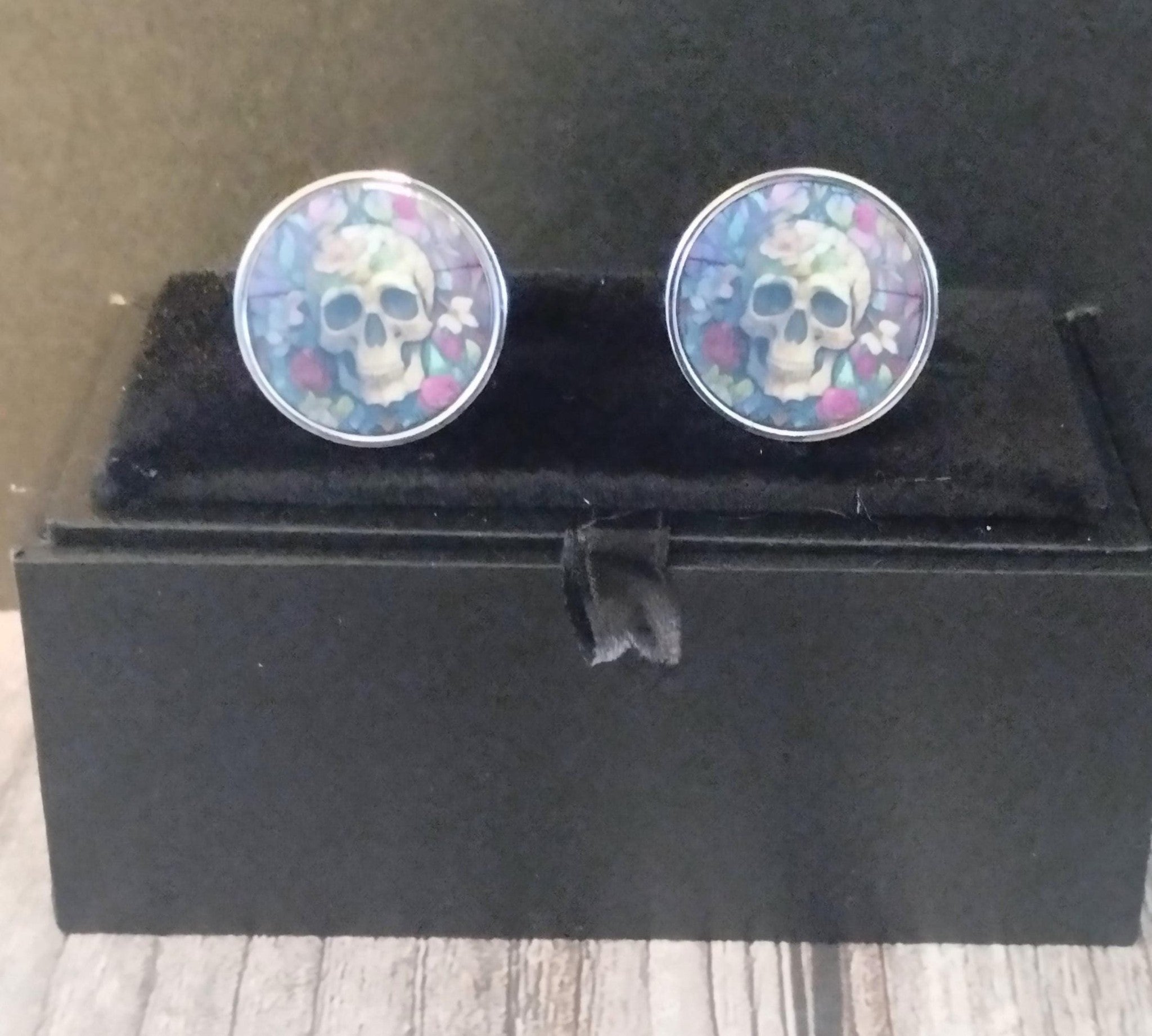 Gothic Skull Cufflinks, Gift for Goth