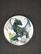 Black Dragon Fridge Magnet, Dragon magnet, dragon stocking filler, fantasy gift