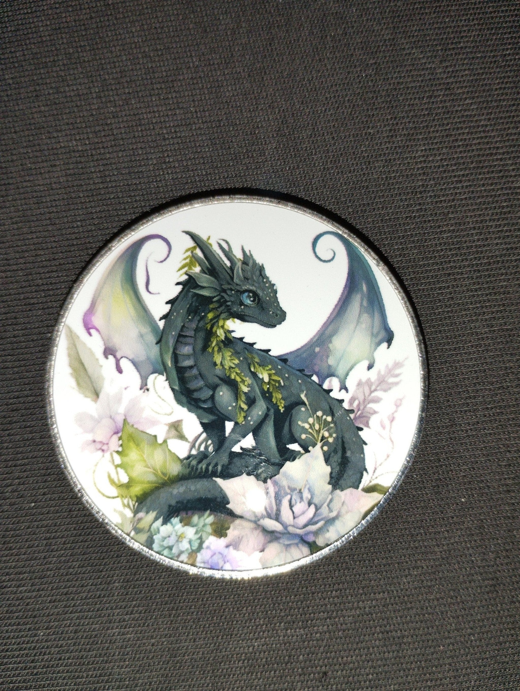Black Dragon Fridge Magnet, Dragon magnet, dragon stocking filler, fantasy gift