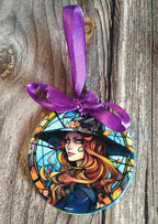 Witch Ceramic Tree Decoration: Gothic Halloween Ornament