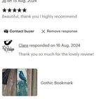 Gothic Rose Bookmark: Metal Bookmark with Black Tassel