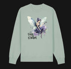 Light green sweatshirt with a fairy graphic and 'Dare to Dream' text on a white background