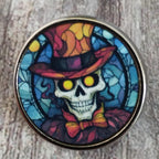 Skull Lapel Pin Badge: Metal Jacket Accessory