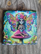 Slate Fairy Coaster, Day of the Dead Coaster, Fairy coaster