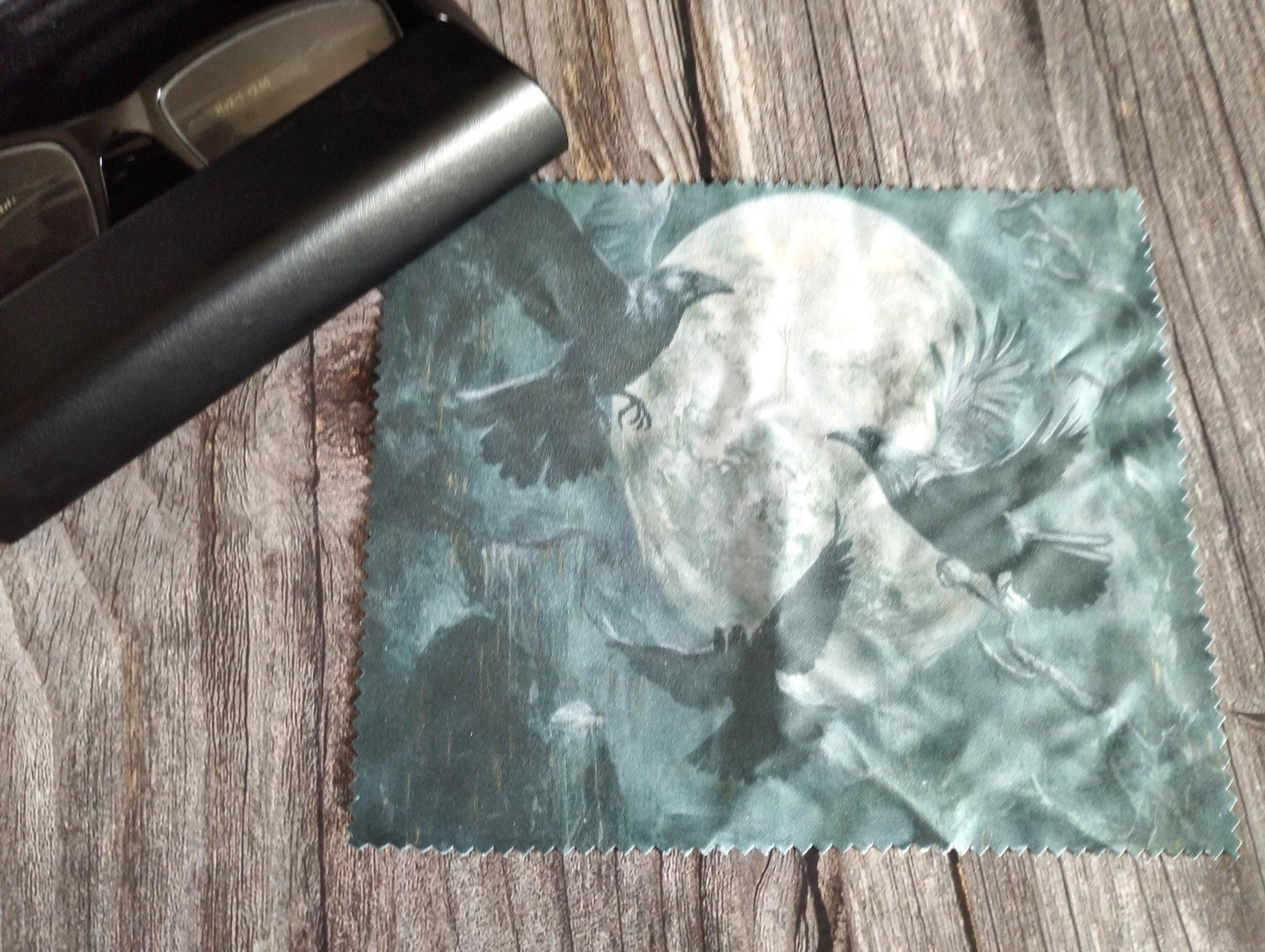Raven Lens Cloth: Spooky Gothic Glasses Wipe
