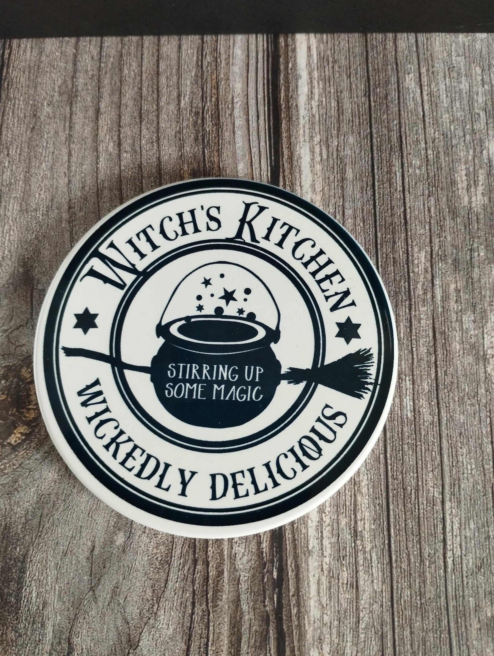 Witch Ceramic Coaster: Magical Kitchen Decor