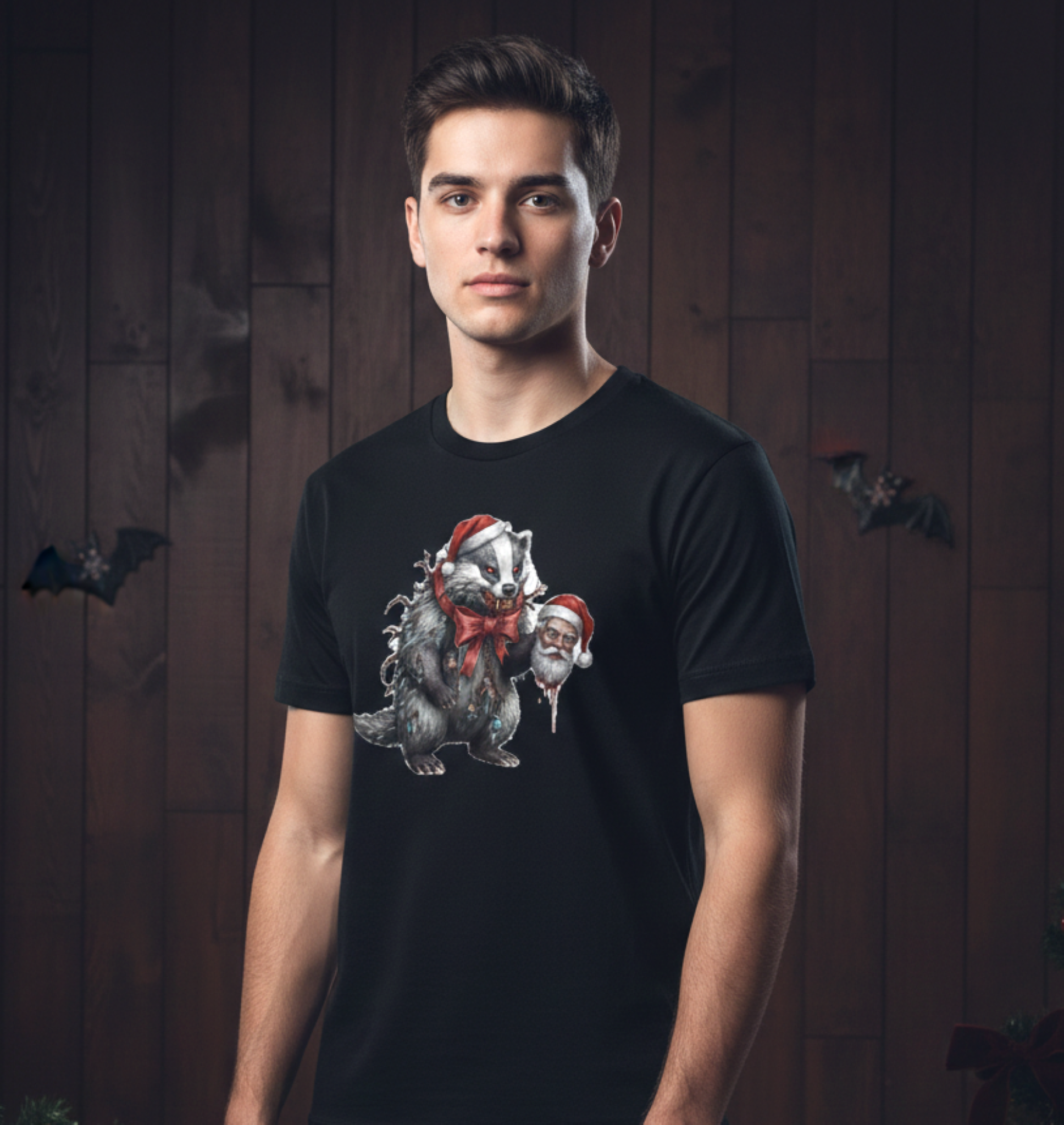 Christmas Badger Horror Tee
