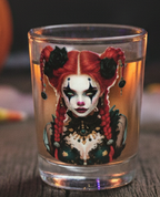 Clown Girl Shot Glass: Halloween Horror Decor
