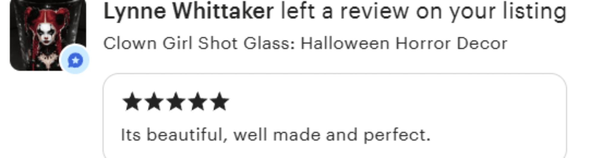 Five Star review for shot glass