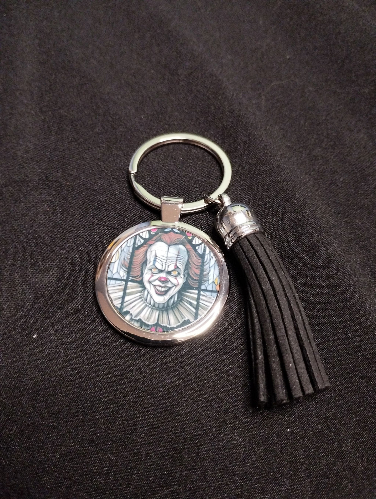 Clown keyring with black tassel