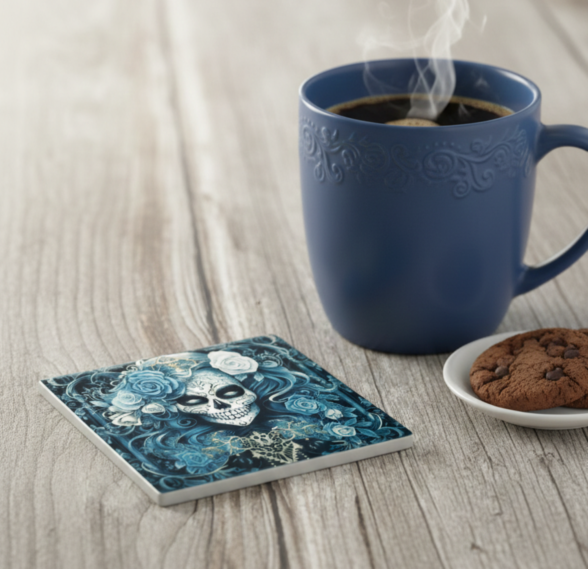 Day of the Dead Ceramic Coaster | Premium Sugar Skull Homeware