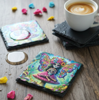 Day of the Dead Fairy Slate Coaster | Gothic Fairy Homeware