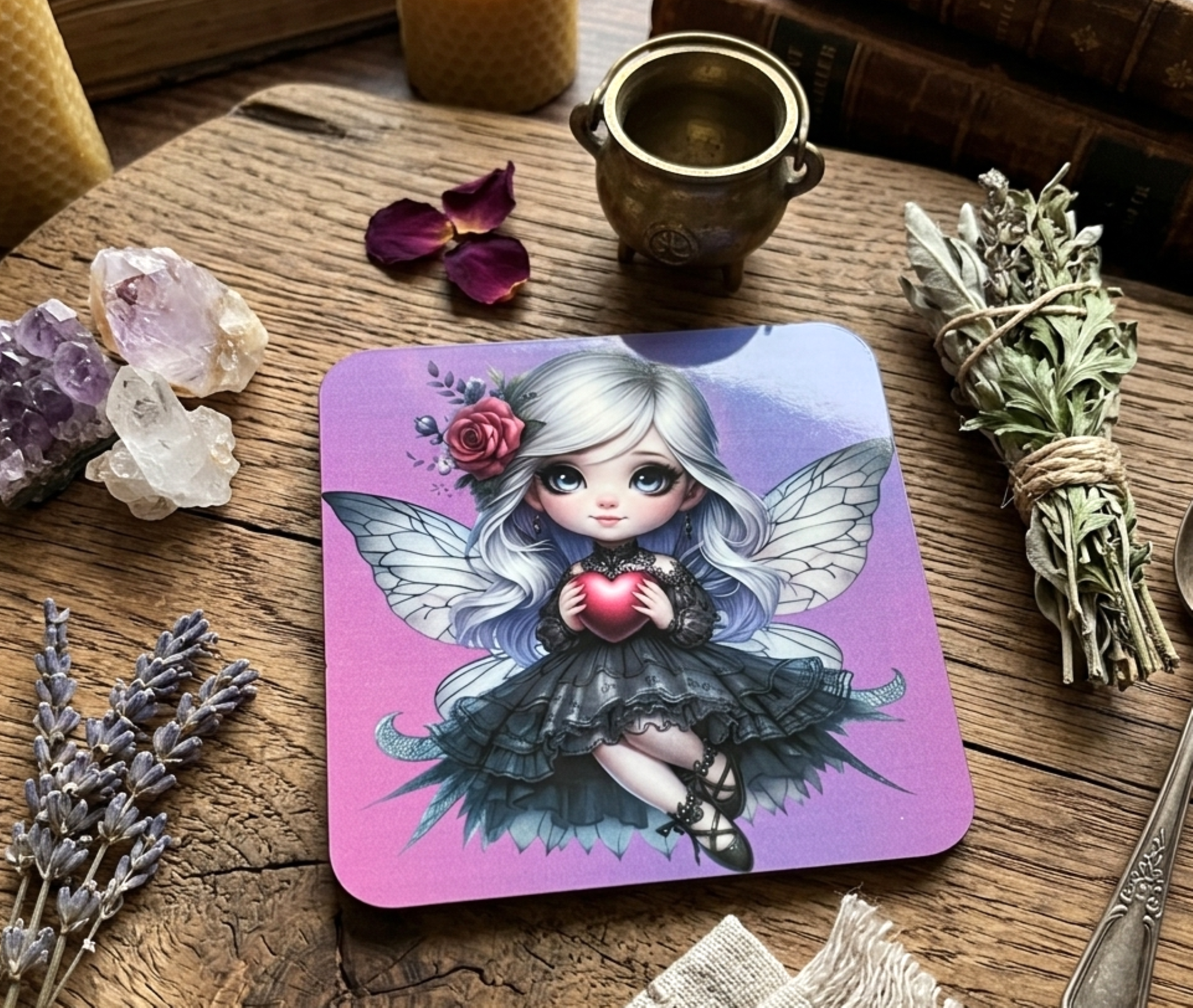 Fairy Coaster - Fantasy MDF Coaster with Cork Backing UK
