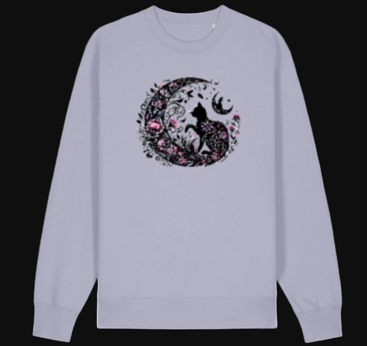 Celestial Cat Sweatshirt in Lavender