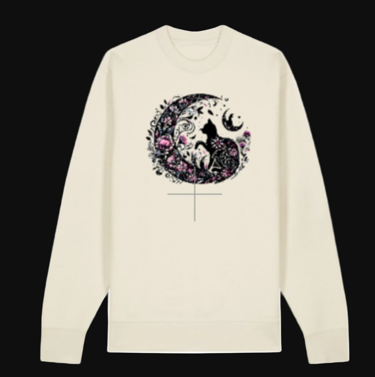 Celestial Cat Sweatshirt in Cream