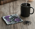 Skull & Spider Slate Coaster - Halloween Horror Decor