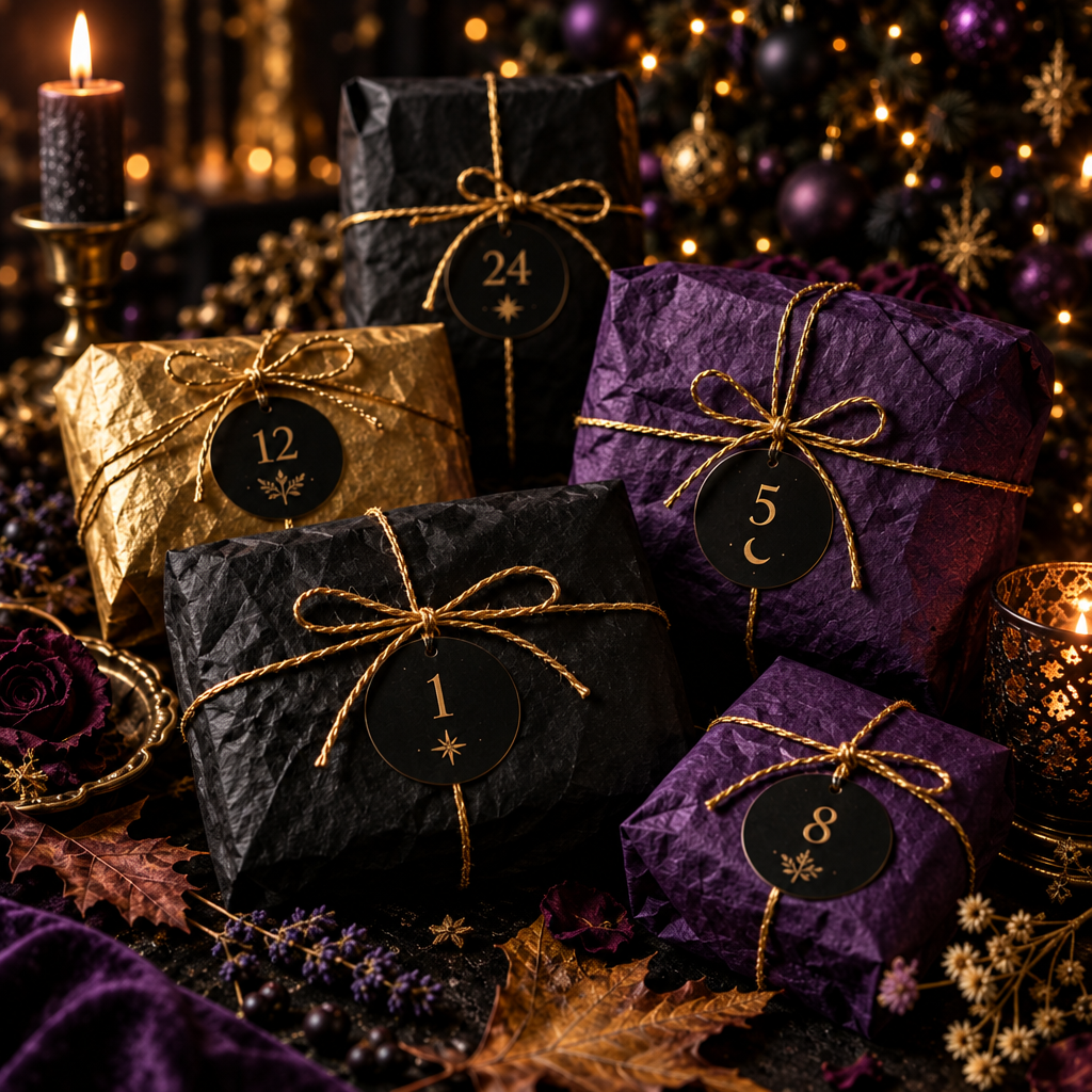 Advent Parcels with Gothic Christmas Tree