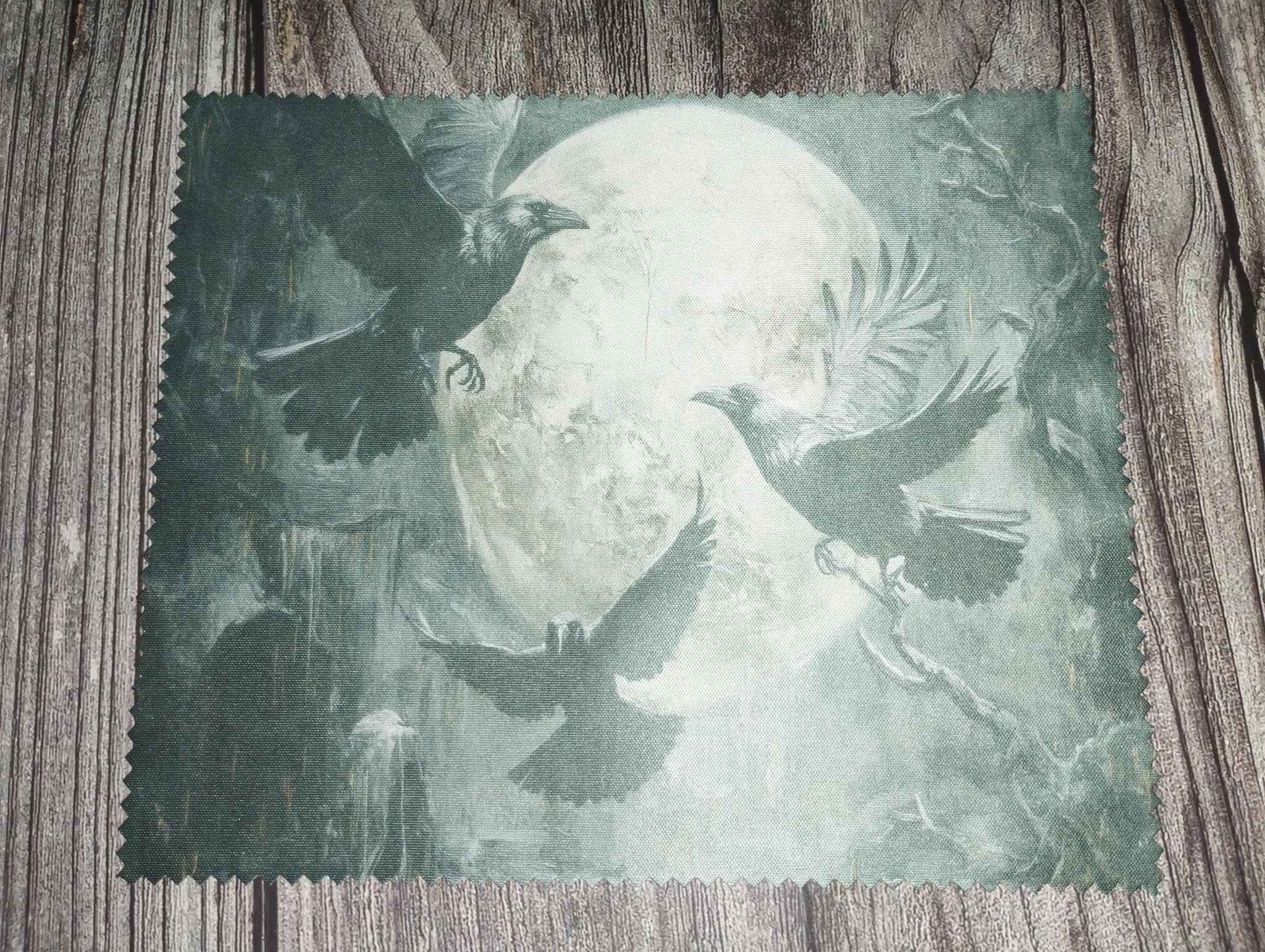 Raven Lens Cloth: Spooky Gothic Glasses Wipe