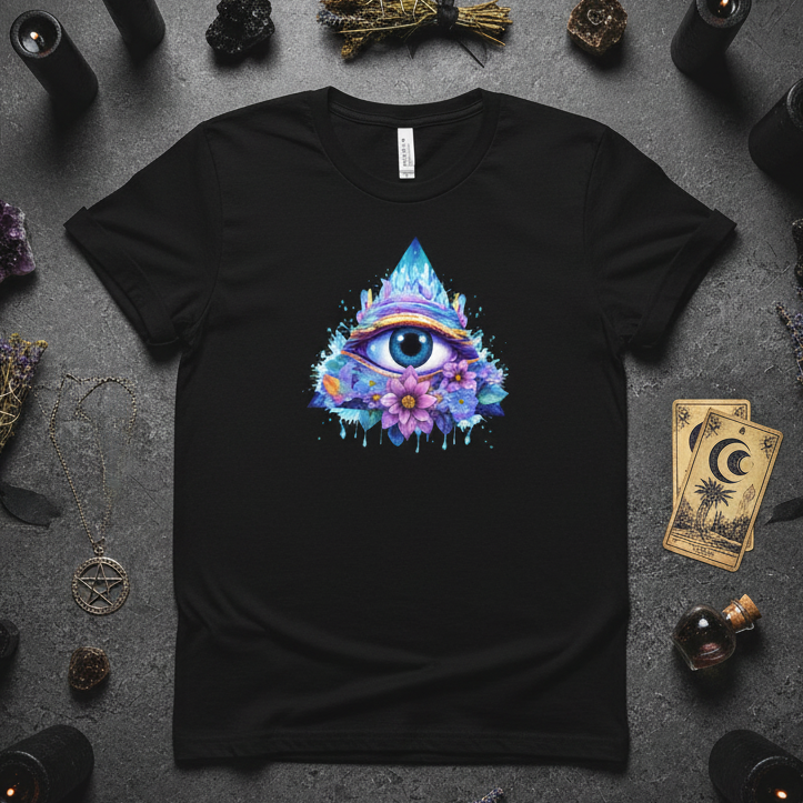 All Seeing Eye T-Shirt - Flat Lay