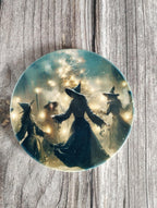 Christmas Witch Ceramic Coaster: Pretty Witch Design