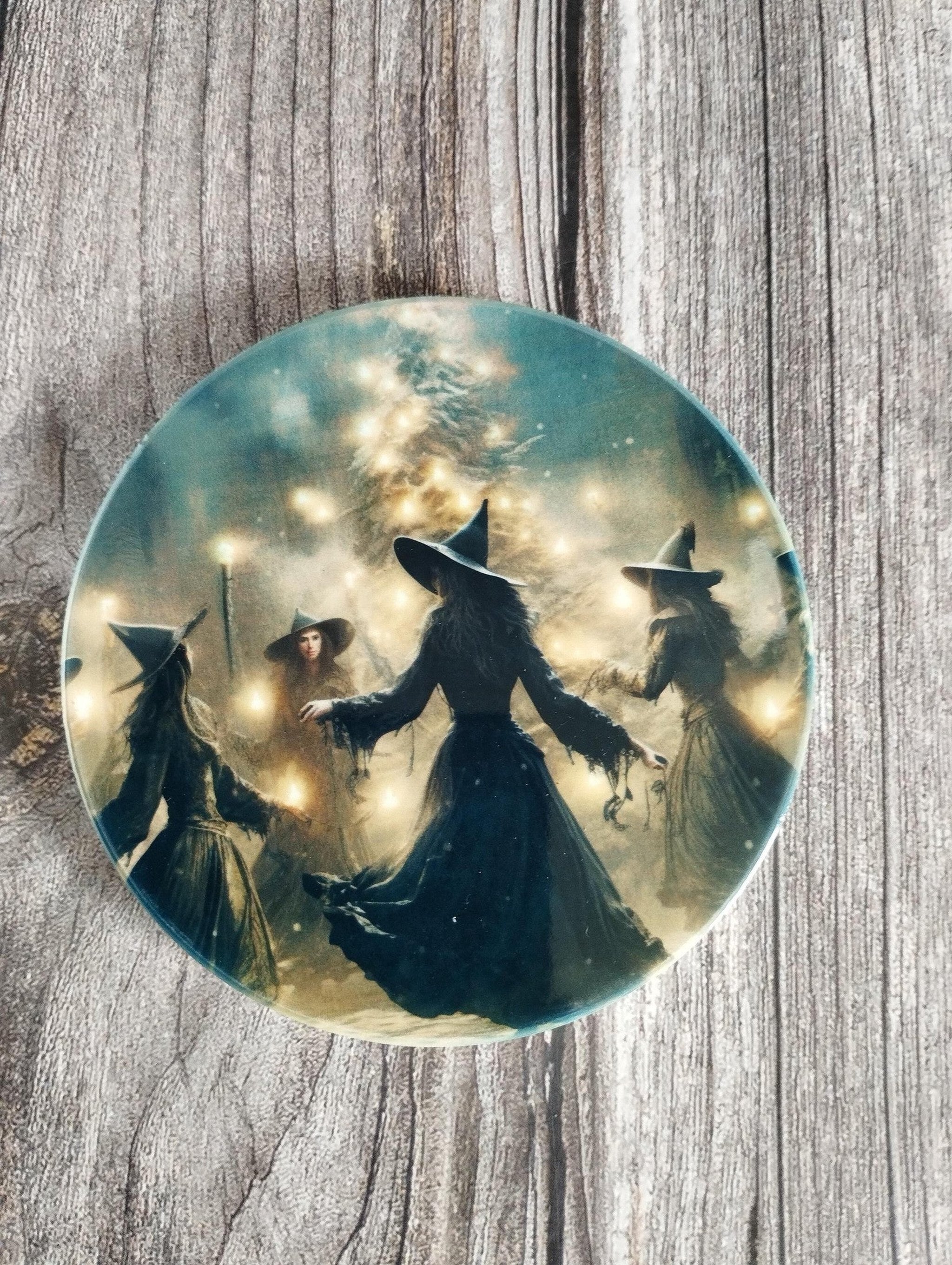 Christmas Witch Ceramic Coaster: Pretty Witch Design