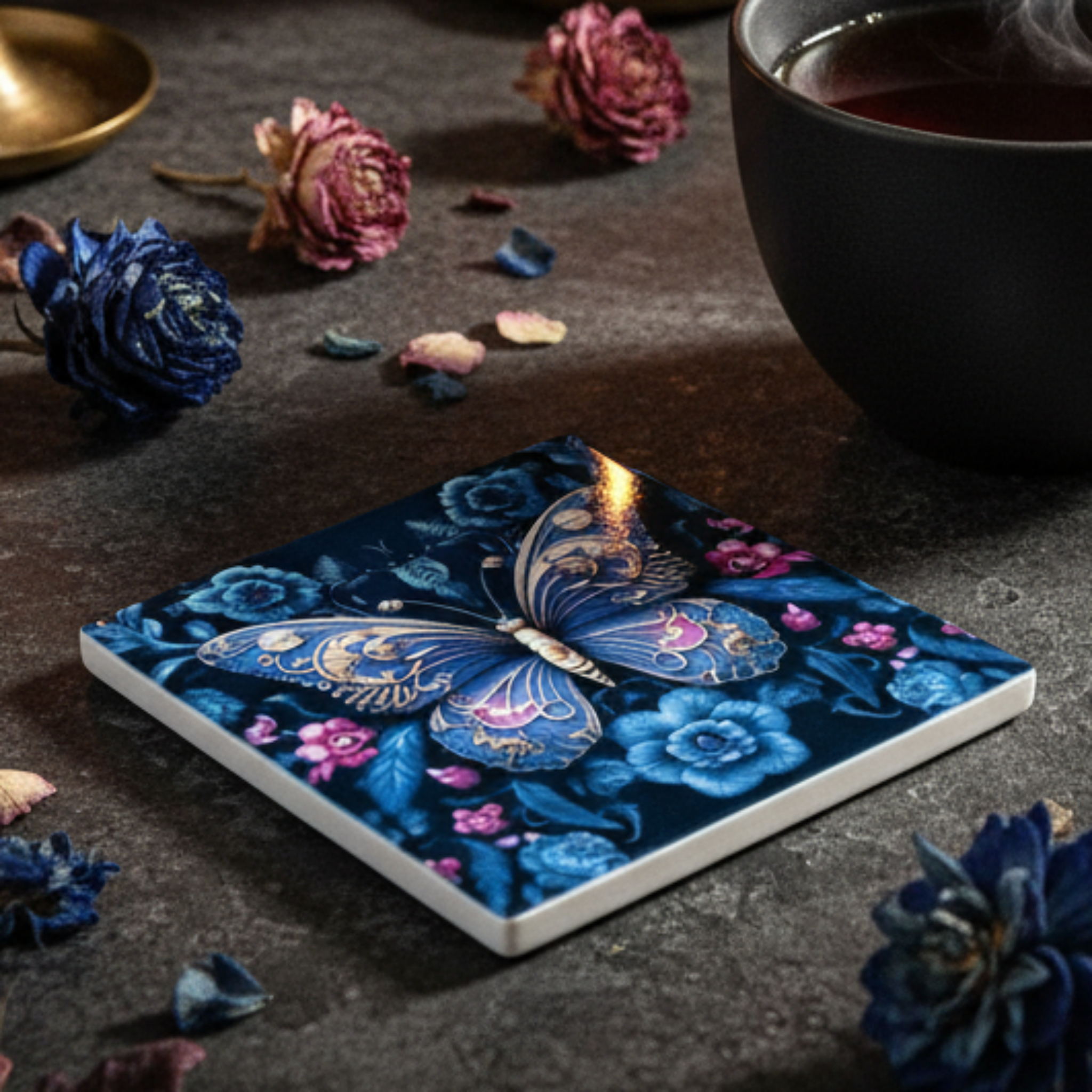 Butterfly Ceramic Coaster lifestyle