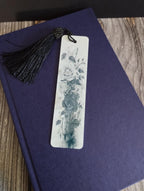 Gothic Rose Bookmark: Metal Bookmark with Black Tassel