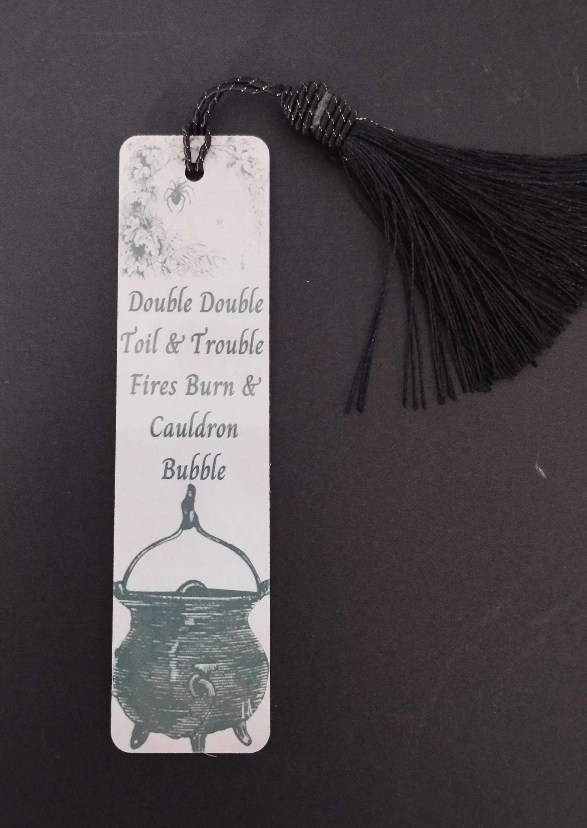 Gothic Cauldron Bookmark: Witchy Metal Bookmark with Tassel