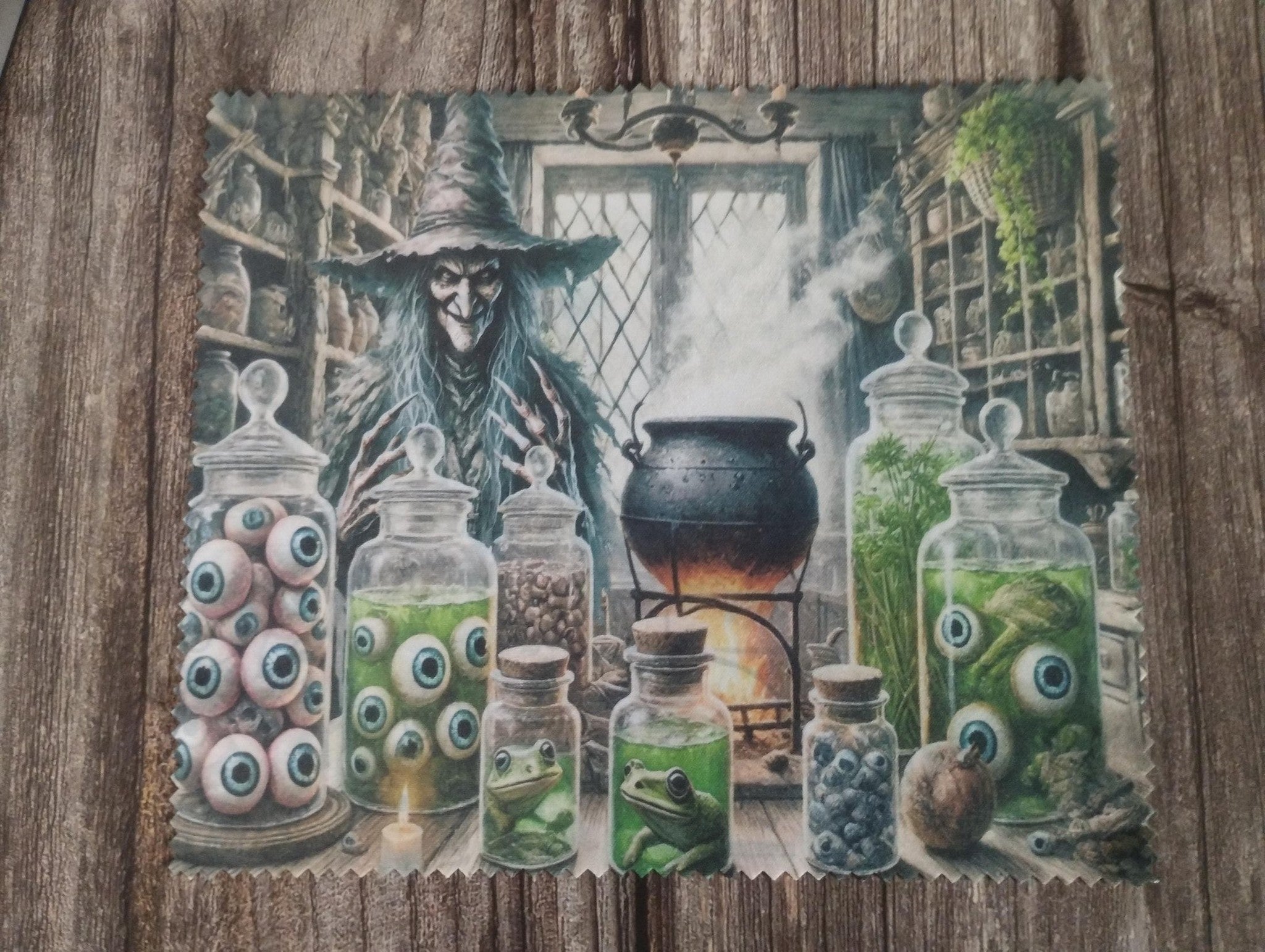 Witch Glass Chopping Board & Tablemat - Halloween Kitchen Decor