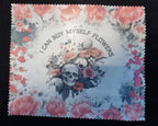 Lens cloth, glasses cloth, Skull and flowers