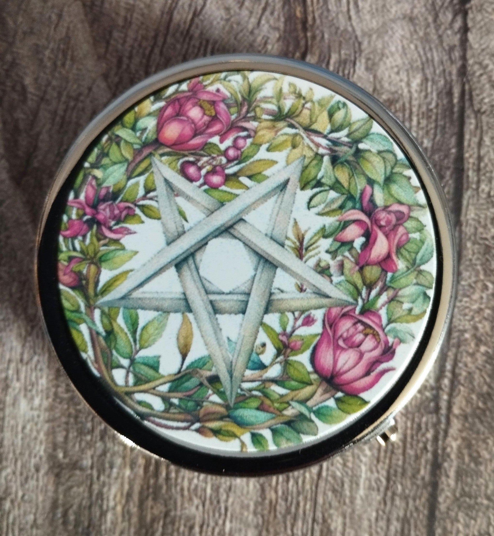 Witch Pentagram Pill Tin: Metal Pill Box