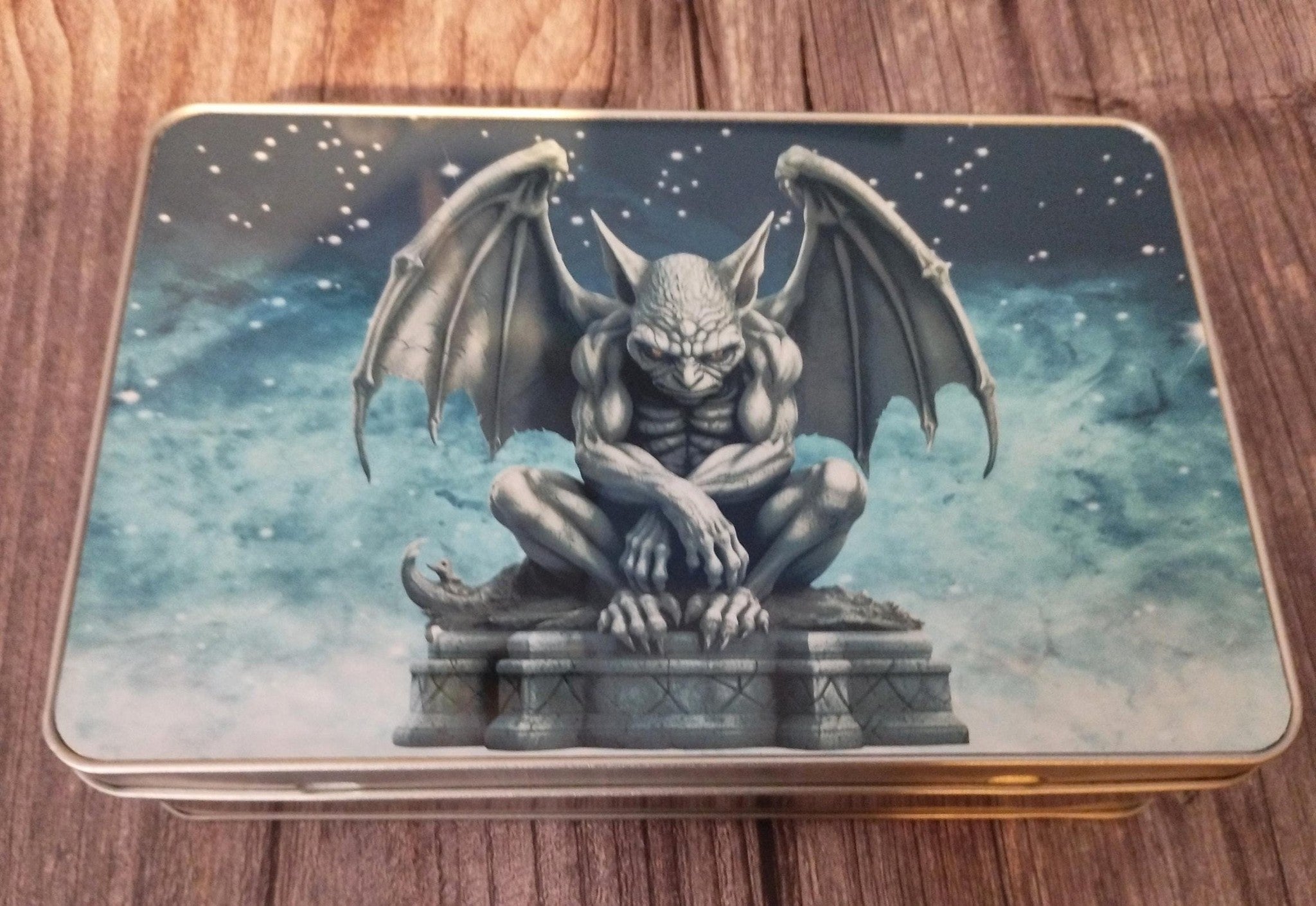 Gargoyle  Metal Storage Tin: Decorative Keepsake Box