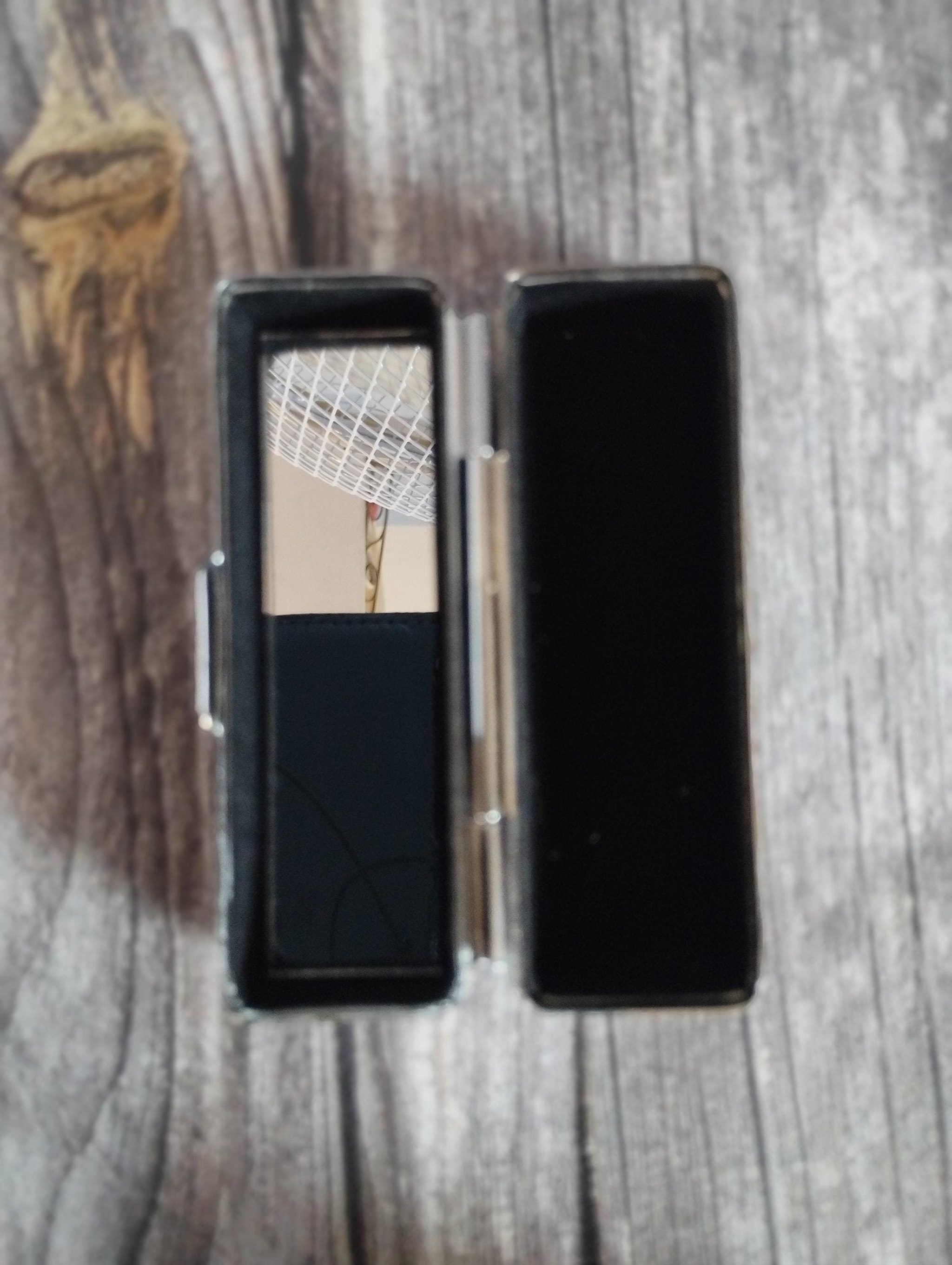 Skull Lipstick Case: Gothic Metal Lipstick Tin with Mirror