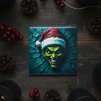 Creepy Christmas Ceramic Coaster Lifestyle